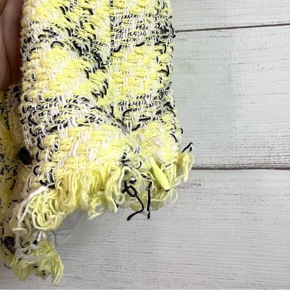 Zara Yellow Tweed Crop Tank Top Size Small Preppy - Picture 6 of 9